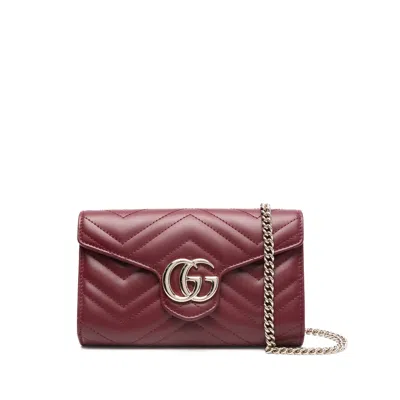 Gucci Gg Marmont Clutch In Red