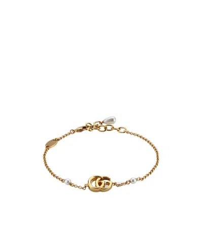 Gucci Gg Marmont Collection Pendant Chain Bracelet In Yellow