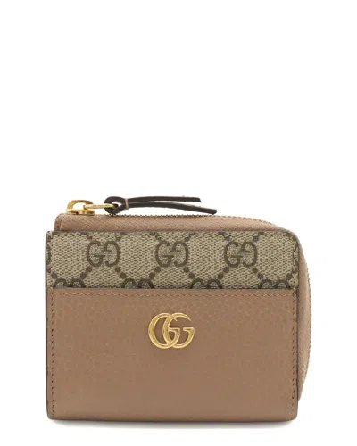 Gucci Gg Marmont Compact Wallet Beige (authentic Pre-loved) In Nude