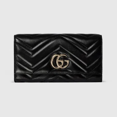 Gucci Gg Marmont Continental Brieftasche In Black