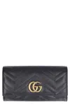 Gucci Gg Marmont Matelasse Leather Continental Wallet In Black