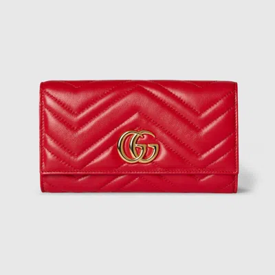 Gucci Gg Marmont Continental Wallet In Red