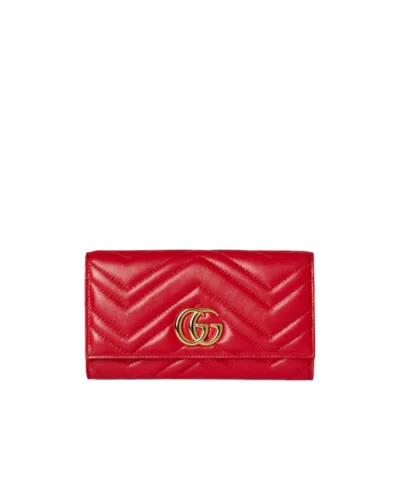 Gucci Gg Marmont Continental Wallet In Red