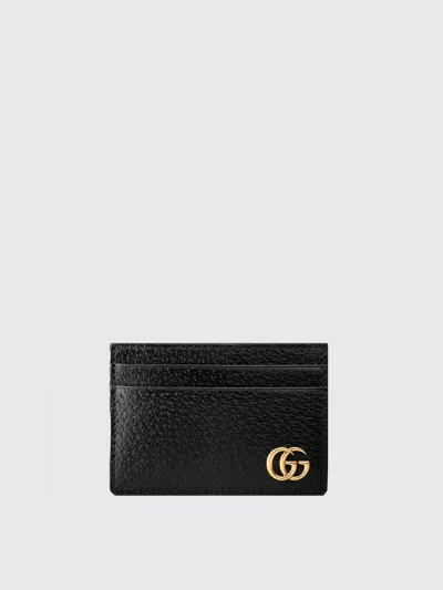 Gucci Gg Marmont Credit Card Holder In Leather In Black