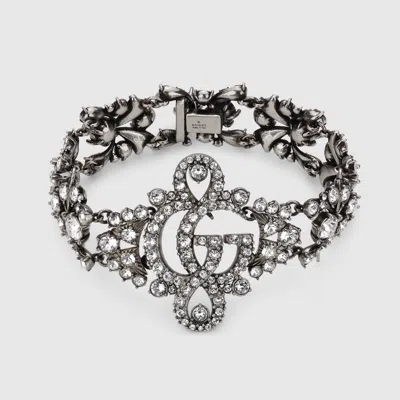 Gucci Gg Marmont Crystal Bracelet In Metallic
