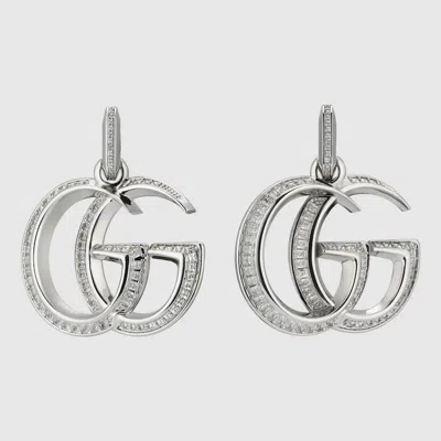 Gucci Gg Marmont Crystal Earrings In Metallic