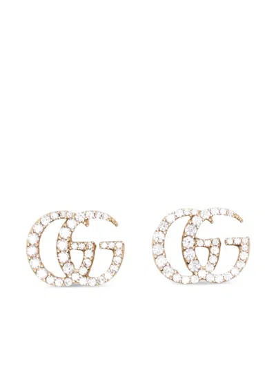 Gucci Gg Marmont Crystal Earrings In Gold