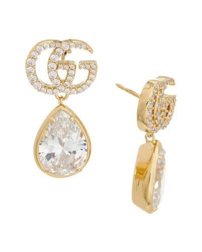 Gucci Gg Marmont Crystal Earrings In Gold