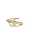 Gucci Gg Marmont Crystal Ring In Gold