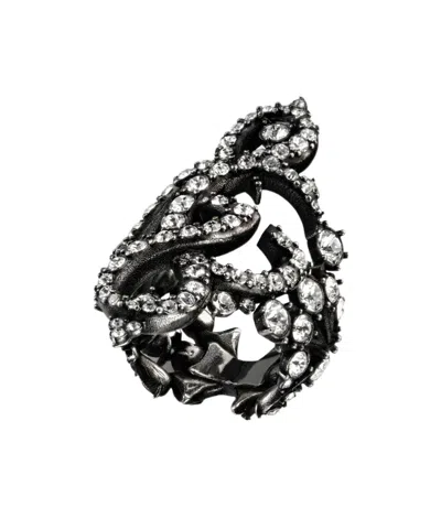 Gucci Gg Marmont Crystal Wide Ring In Multi