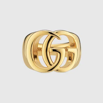 Gucci Gg Marmont Cut-out Band Ring In Gold