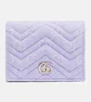 Gucci Gg Marmont Denim Wallet In Purple