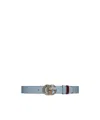 Gucci Gg Marmont Double-sided Belt In Light Blue