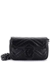 Gucci Gg Marmont Flap Belt Bag Matelassé Leather (authentic Pre-loved)
