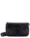 Gucci Gg Marmont Flap Belt Bag Matelassé Leather (authentic Pre-loved)