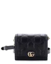 Gucci Gg Marmont Flap Messenger Bag Gg Matelassé Leather Mini (authentic Pre-  Loved) In Black