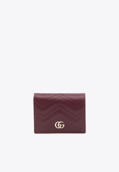 Gucci Gg Marmont Foldable Wallet In Burgundy