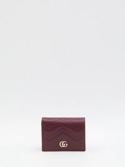 Gucci Gg Marmont Foldable Wallet In Red