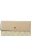 GUCCI GUCCI GG MARMONT GG SUPREME CANVAS & LEATHER CONTINENTAL WALLET