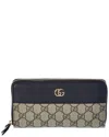 Gucci Gg Marmont Gg Supreme Canvas & Leather Zip Around Wallet