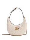 Gucci Gg Marmont Half-moon-shaped Mini Bag In White