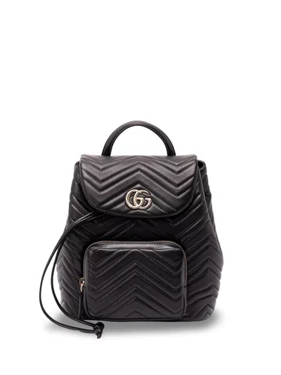 Gucci `gg Marmont` Handbag In Black
