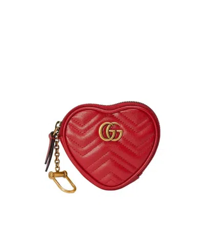 Gucci Gg Marmont Heart Purse In Red