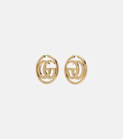 Gucci Gg Marmont Hoop Earrings In Gold