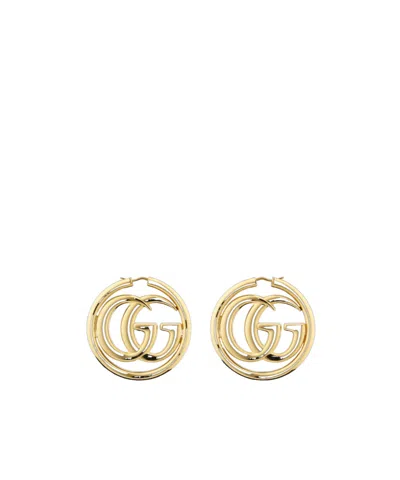 Gucci Gg Marmont Hoop Earrings In Gray