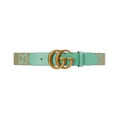 Pre-owned Gucci Gg Marmont Jumbo Belt 'mint Green' | Men's Size 75