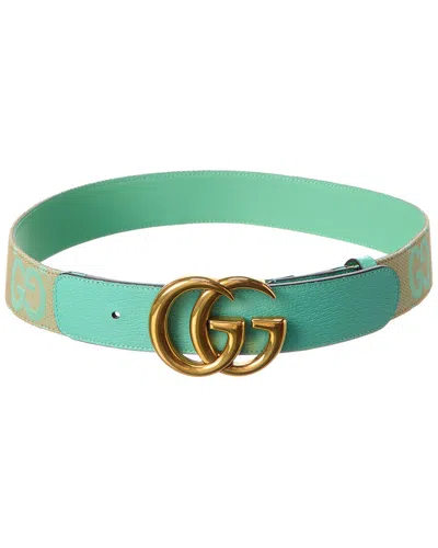 Gucci Gg Marmont Jumbo Gg Canvas & Leather Belt