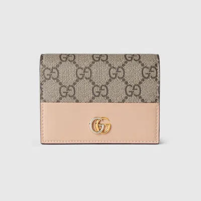 Gucci Gg Marmont Card Case In Neutral