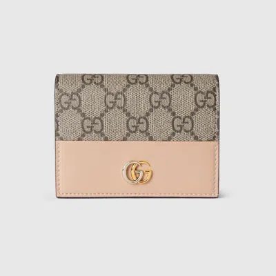 Gucci Gg Marmont Card Case In Pink