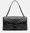 Gucci Gg Marmont Large Leather Shoulder Bag In Black
