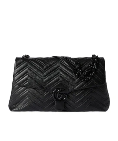 Gucci Gg Marmont Large Shoulder Bag In Black
