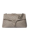 Gucci Gg Marmont Large Shoulder Bag In Gray