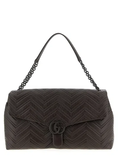 Gucci Gg Marmont Large Shoulder Bag In Brown
