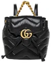 Gucci Gg Marmont Leather Backpack In Black