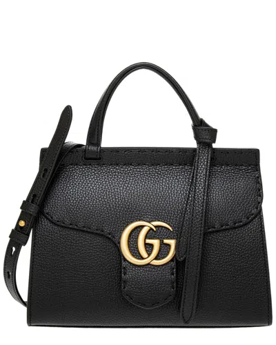 Gucci Gg Marmont Leather Satchel In Black