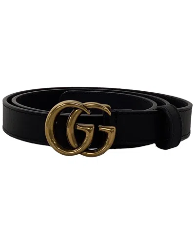 Gucci Gg Marmont Leather Belt In Black