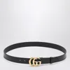 Gucci Black Gg Marmont Belt With Gg Buckle Men In Black
