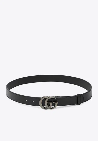 Gucci Gg Marmont Leather Belt In Black