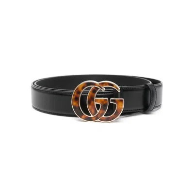 Gucci Gg Marmont Leather Belt In Black