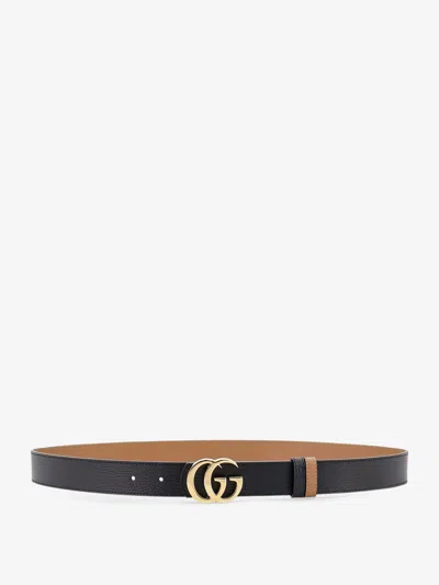 Gucci Gg Marmont Leather Belt In Black