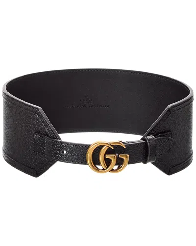 Gucci Gg Marmont Leather Belt In Black