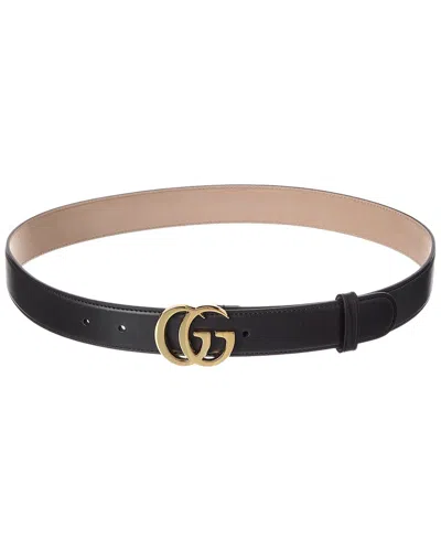 Gucci Gg Marmont Leather Belt In White