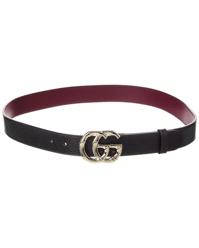 Gucci Gg Marmont Leather Belt In Black