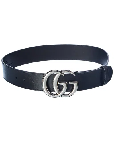 Gucci Gg Marmont Leather Belt In Black