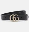 Gucci Gg Marmont Leather Belt In Black