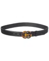 Gucci Gg Marmont Leather Belt In Black